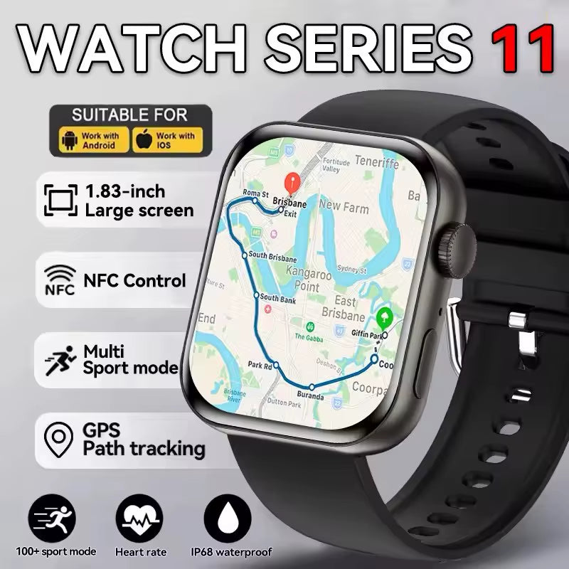 2026New GPS Smart Watch Series 10 for Apple Watch 10 Memory Music Video Bluetooth Call Waterproof NFC Smartwatch for Android IOS